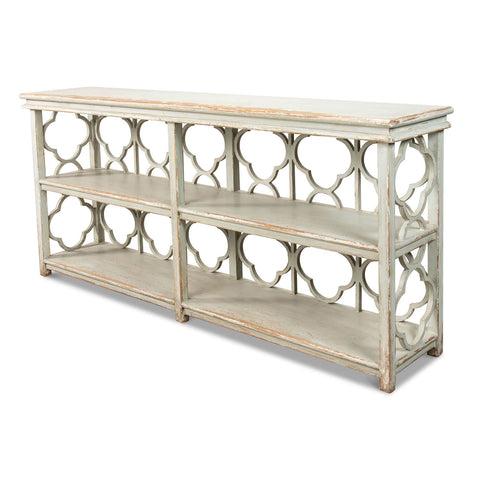 Country Painted Quatrefoil Bookcase