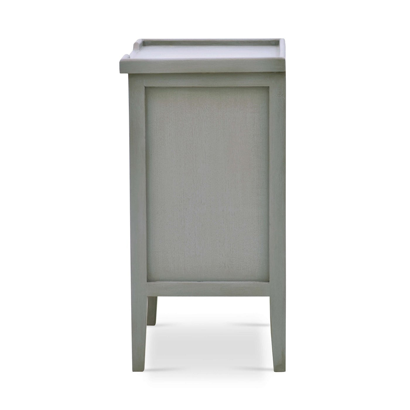 Side view of Charleston Gray end table.
