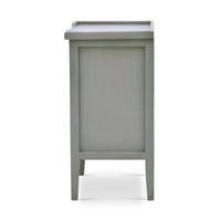 Side view of Charleston Gray end table.