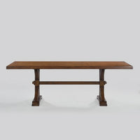 Front view of wooden dining table design.