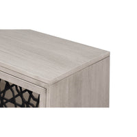 Smooth surface of Covet Modern Credenza top, detailed edge.