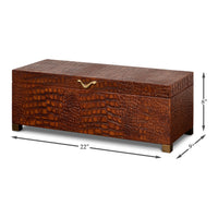 Croc Leather Box in Cognac