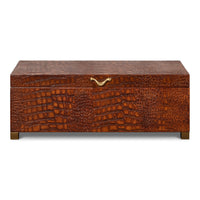 Croc Leather Box in Cognac