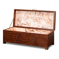 Croc Leather Box in Cognac