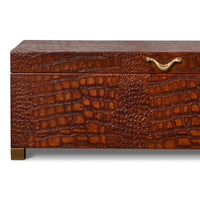 Croc Leather Box in Cognac