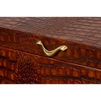 Croc Leather Box in Cognac