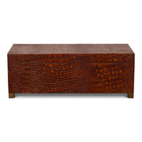 Croc Leather Box in Cognac