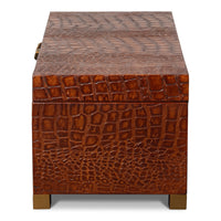 Croc Leather Box in Cognac