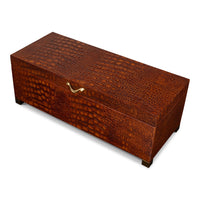 Croc Leather Box in Cognac