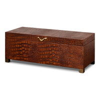 Croc Leather Box in Cognac
