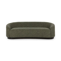 Curved Bouclé Sofa - Antique Green