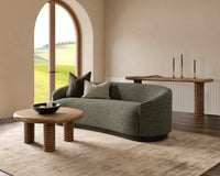 Curved Bouclé Sofa - Antique Green, view 7