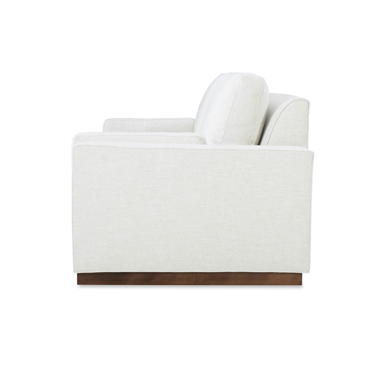 Side view of white Art Deco style sofa