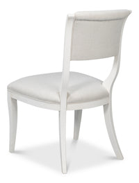 Klismos Dining Chairs in White with Cream Seats, Sets of 2 - view 5