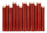 Shagreen Embossed Red Book Set in Leather, Set of 12 - view 2