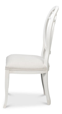 Neoclassical Dining Chairs with Ribbon Backs in White, Sets of 2 - view 3