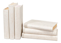 Ivory Book Set in Shagreen-Embossed Leather, Set of 12 - view 6