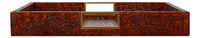 Croc Leather Tray in Cognac