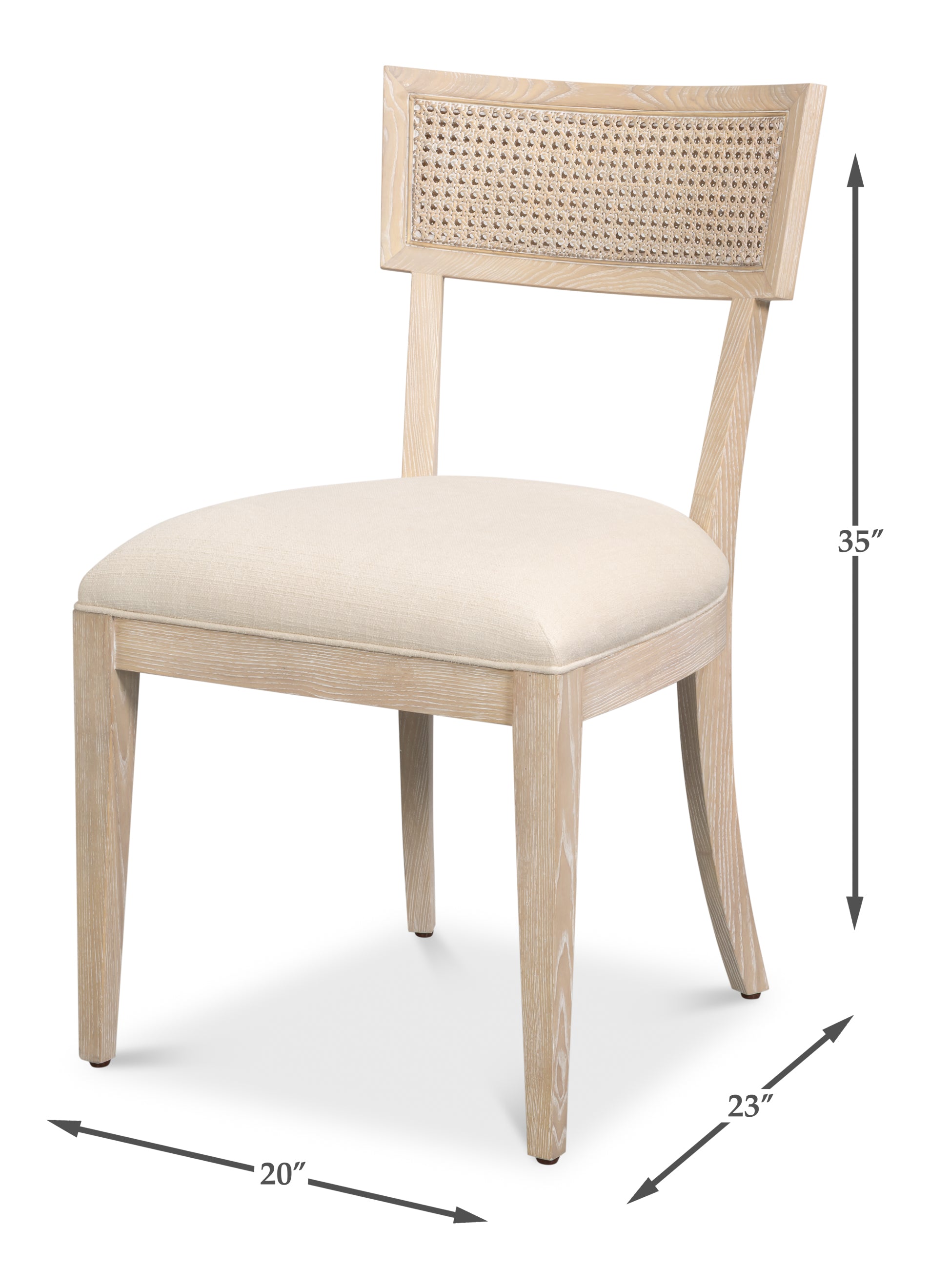 Swedish Klismos Cane Back Dining Chairs, Bleached Oak, Sets of 2 - view 11