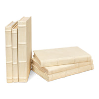 Linen Book Set of 12 in Ivory with Stitched Cloth Covers
