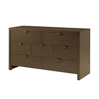 Dark ash dresser angled front view with closed drawers.