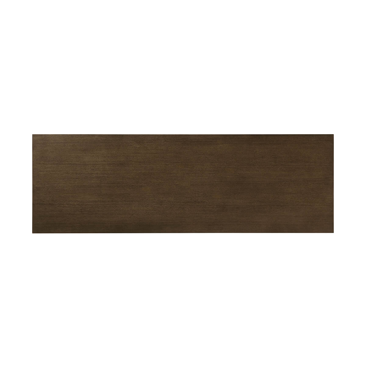 Top view of dark ash dresser's surface, wood texture.