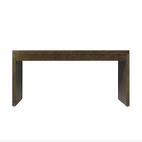 Back view of dark ash modern desk, seamless design.