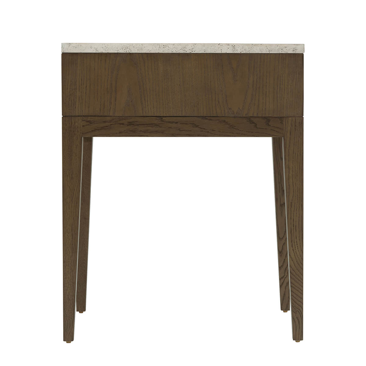Dark ash modern nightstand, front view highlighting design.