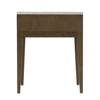 Dark ash modern nightstand, front view highlighting design.
