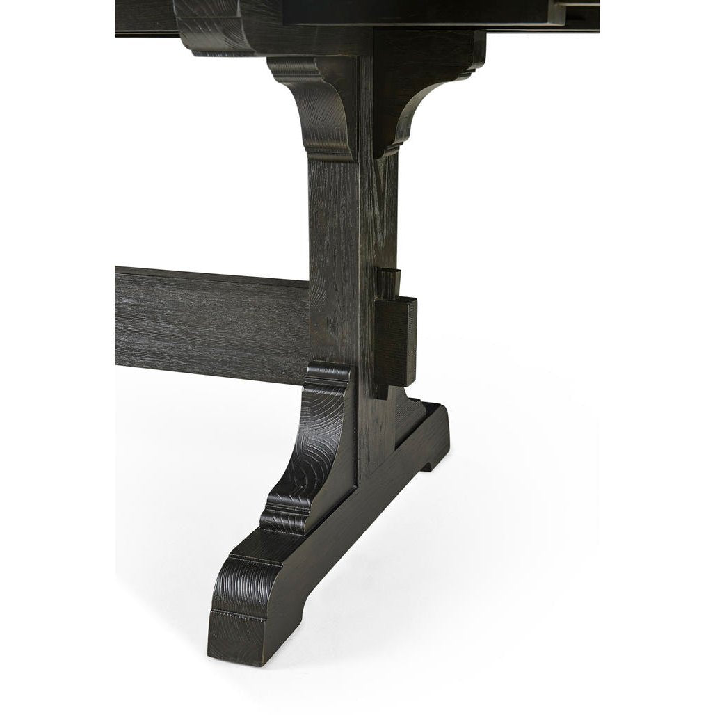 Dining table support structure, woodwork details.