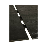 Close-up of dining table extension mechanism.
