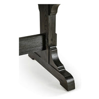 Dining table, detailed view of leg design.