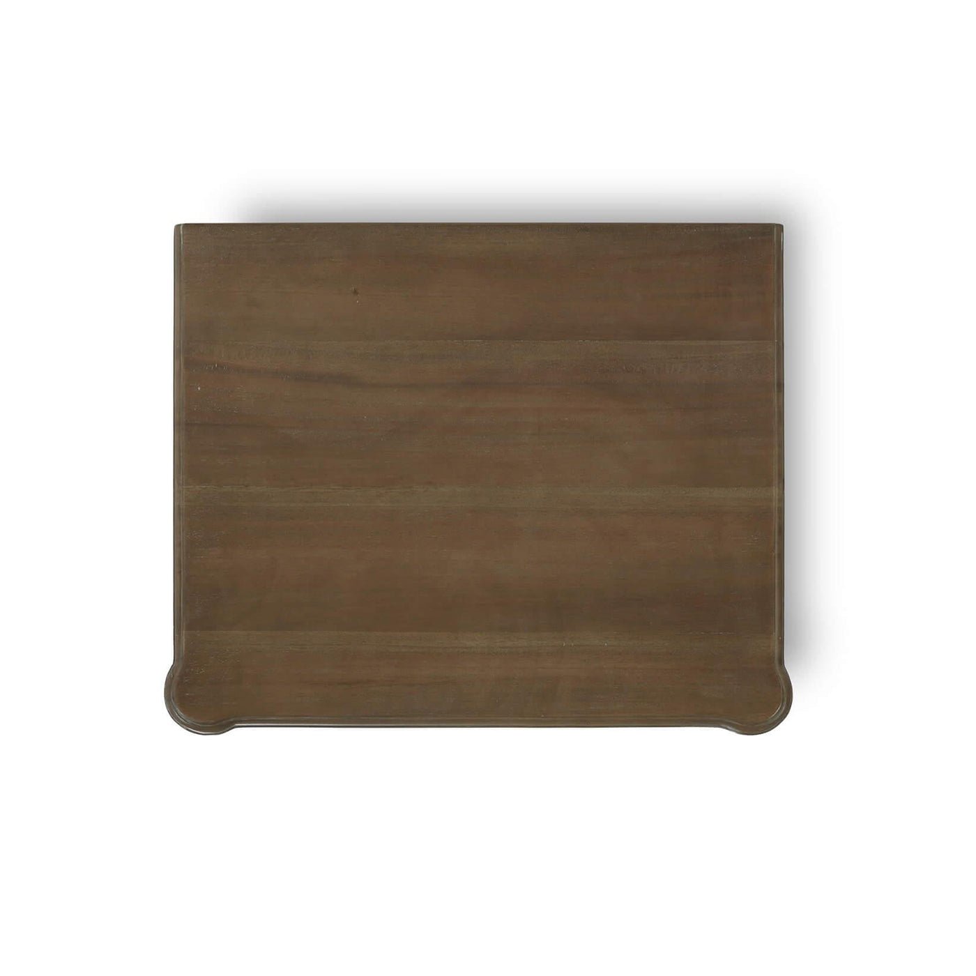 Top view of faux bamboo end table surface.