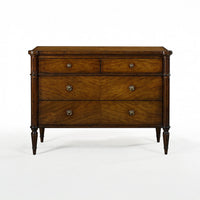 Dark French Louis XVI commode, front view with drawers closed.