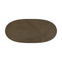 Top view of oval dining table surface pattern.