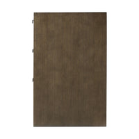 Side profile of dark modern nightstand.