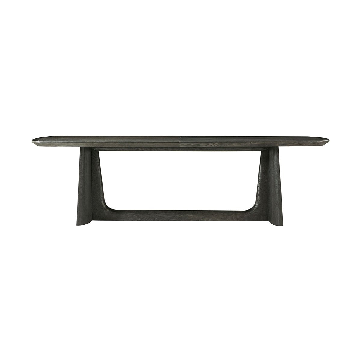 Dark oak table, front full view.