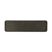 Top view of dark oak modern console table.
