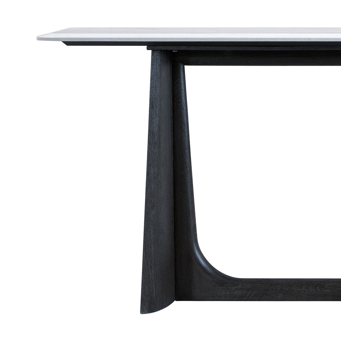 Detail of quartz top on modern console table.