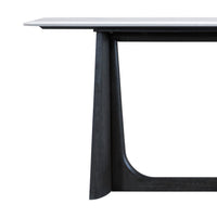 Detail of quartz top on modern console table.
