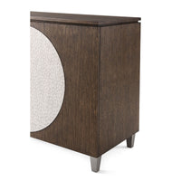 Side view showing the texture and design of cabinet.