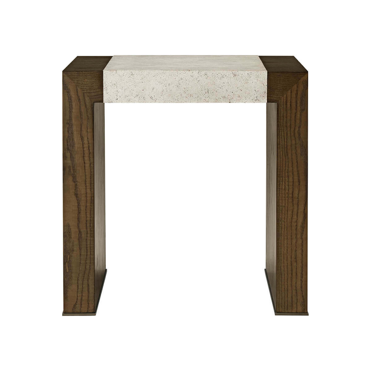 Front view of Dark Parson style end table.