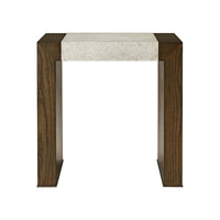 Front view of Dark Parson style end table.