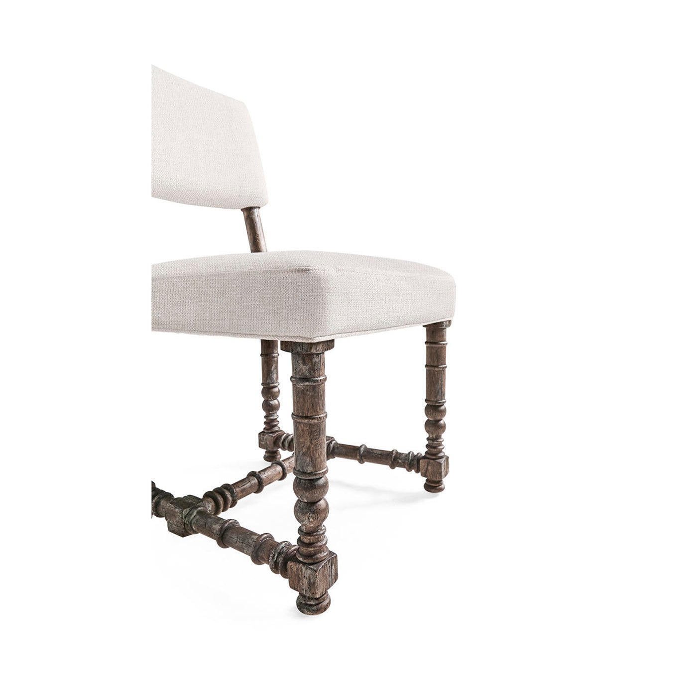 Chair leg detail, showcasing spool leg design.
