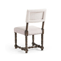 Back view of rustic farmhouse dining chair.