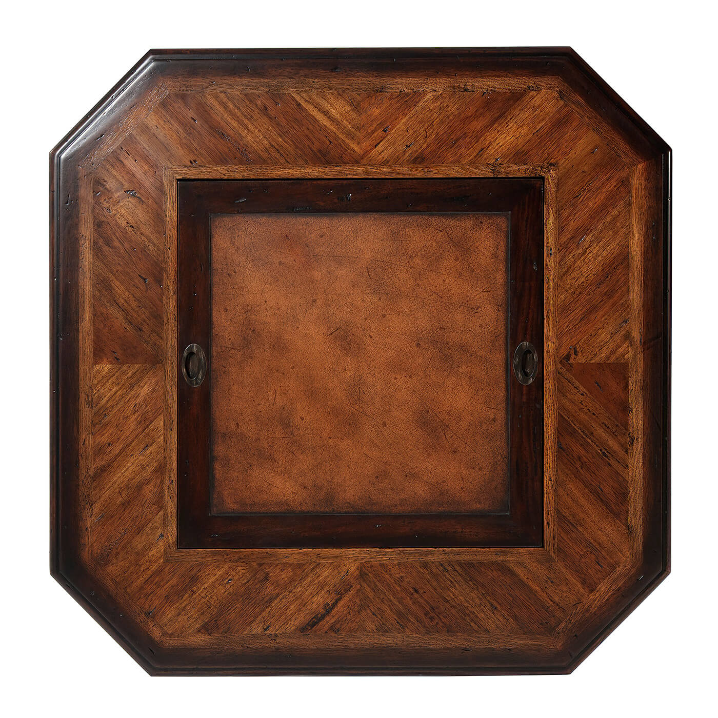 Overhead view of smooth surface on game table.