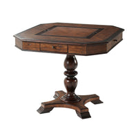 Game table with smooth top, front view.