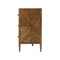 Dark oak dresser, side view.