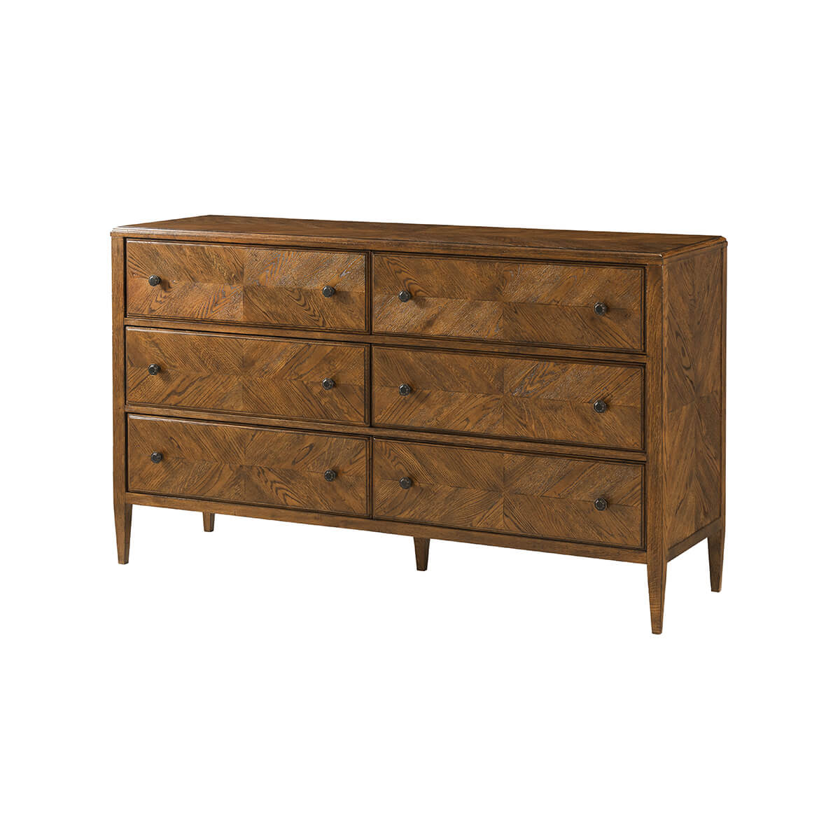 Dark oak dresser, front angle view.