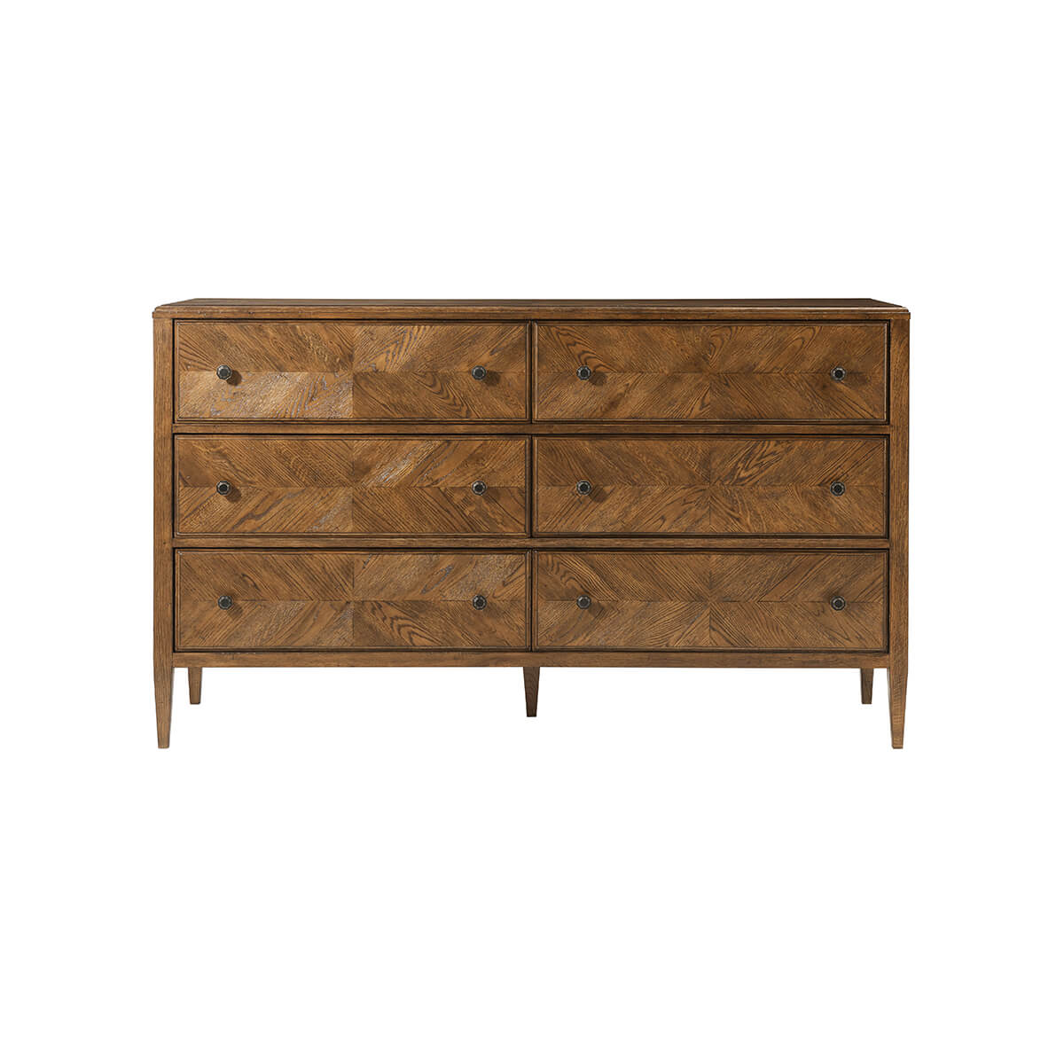 Dark oak dresser, direct front view.